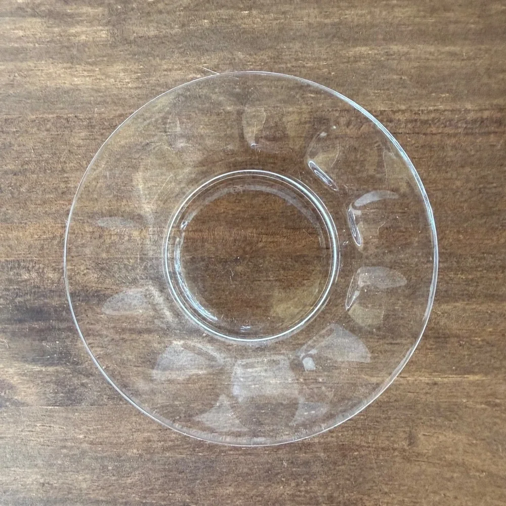 7pc Vintage Arcoroc Petale Clear Glass Tea Cup & Saucer France Set of 3 + 1 Free